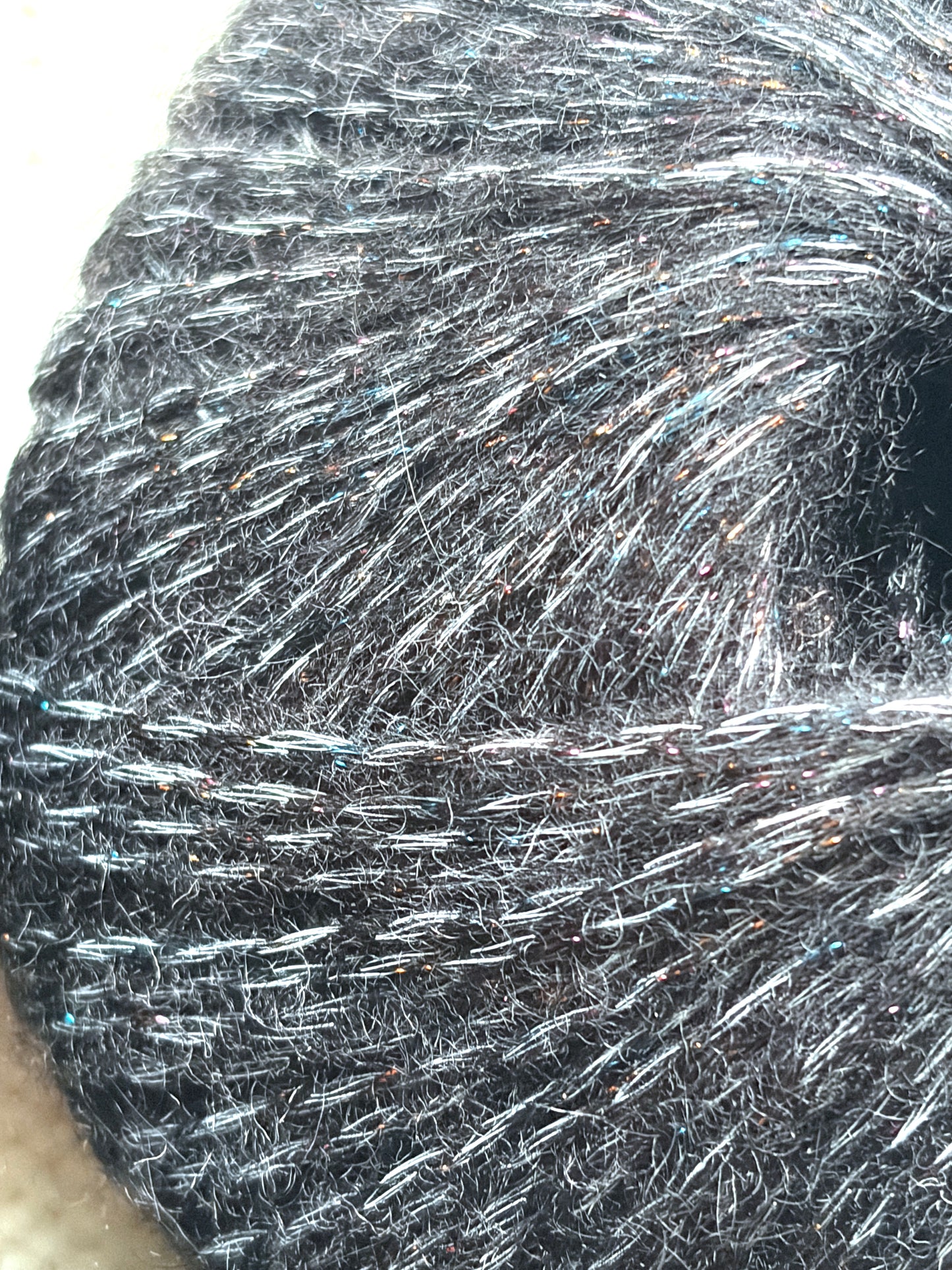 3 balls x 25g Glitter Mohair yarn : Mohair + Wool + Rayon : 15 Deep Grey
