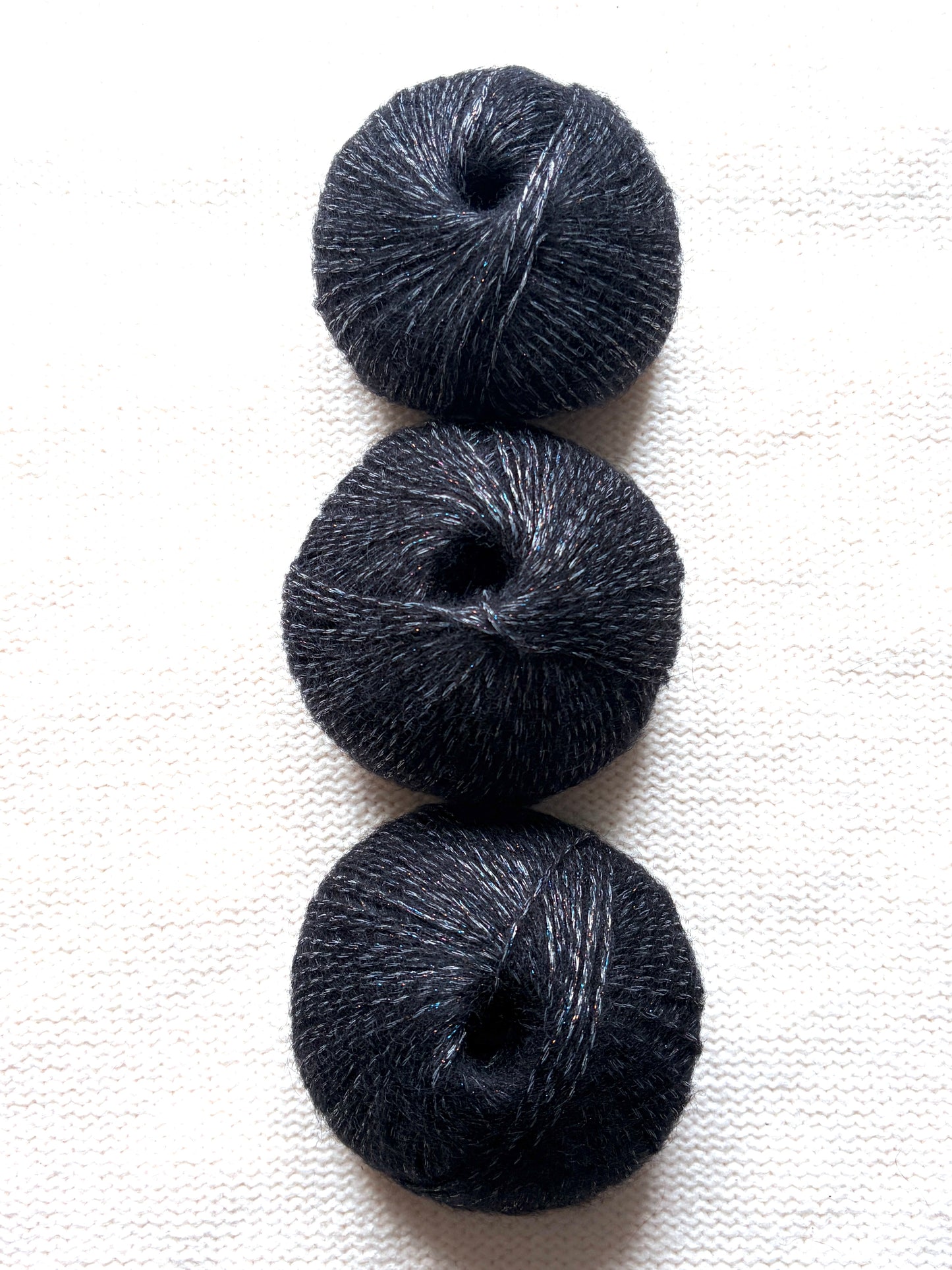 3 balls x 25g Glitter Mohair yarn : Mohair + Wool + Rayon : 15 Deep Grey