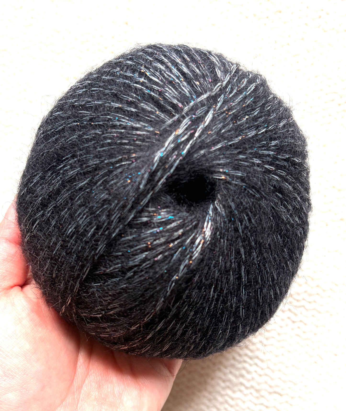 3 balls x 25g Glitter Mohair yarn : Mohair + Wool + Rayon : 15 Deep Grey