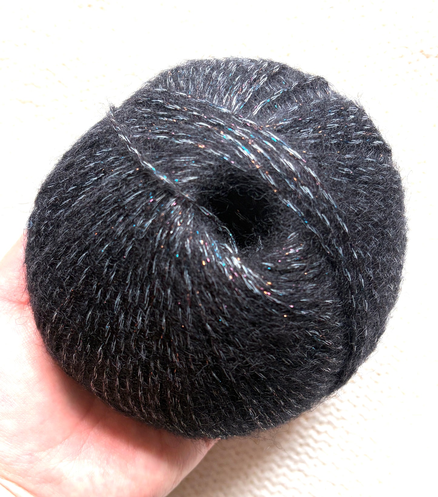 3 balls x 25g Glitter Mohair yarn : Mohair + Wool + Rayon : 15 Deep Grey