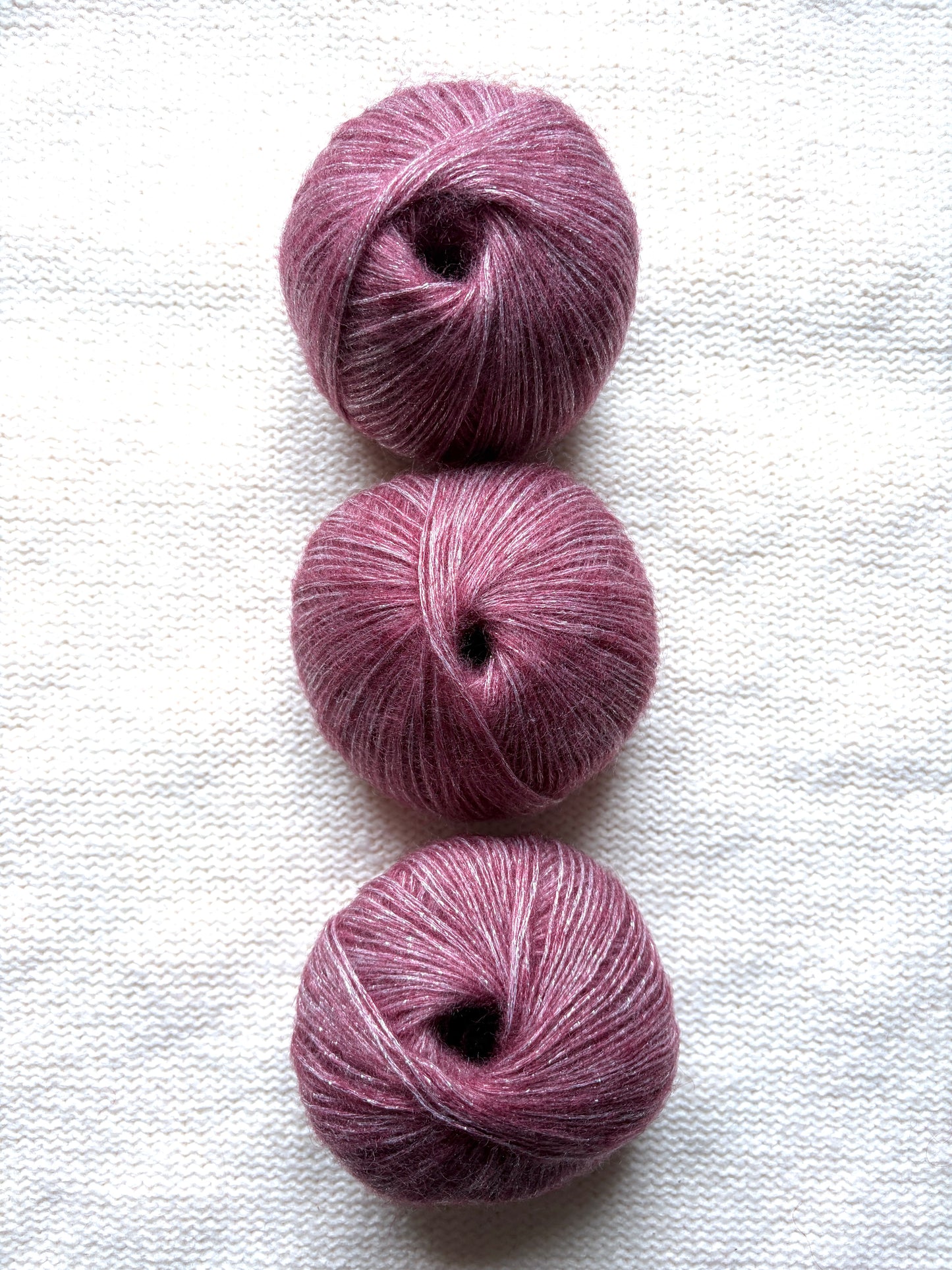 3 balls x 25g Glitter Mohair yarn : Mohair + Wool + Rayon : 27 Red Wine