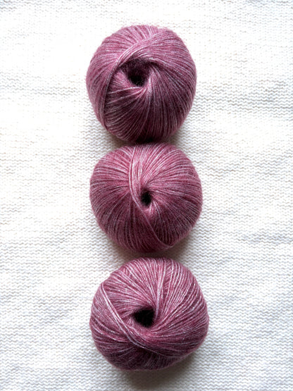 3 balls x 25g Glitter Mohair yarn : Mohair + Wool + Rayon : 27 Red Wine