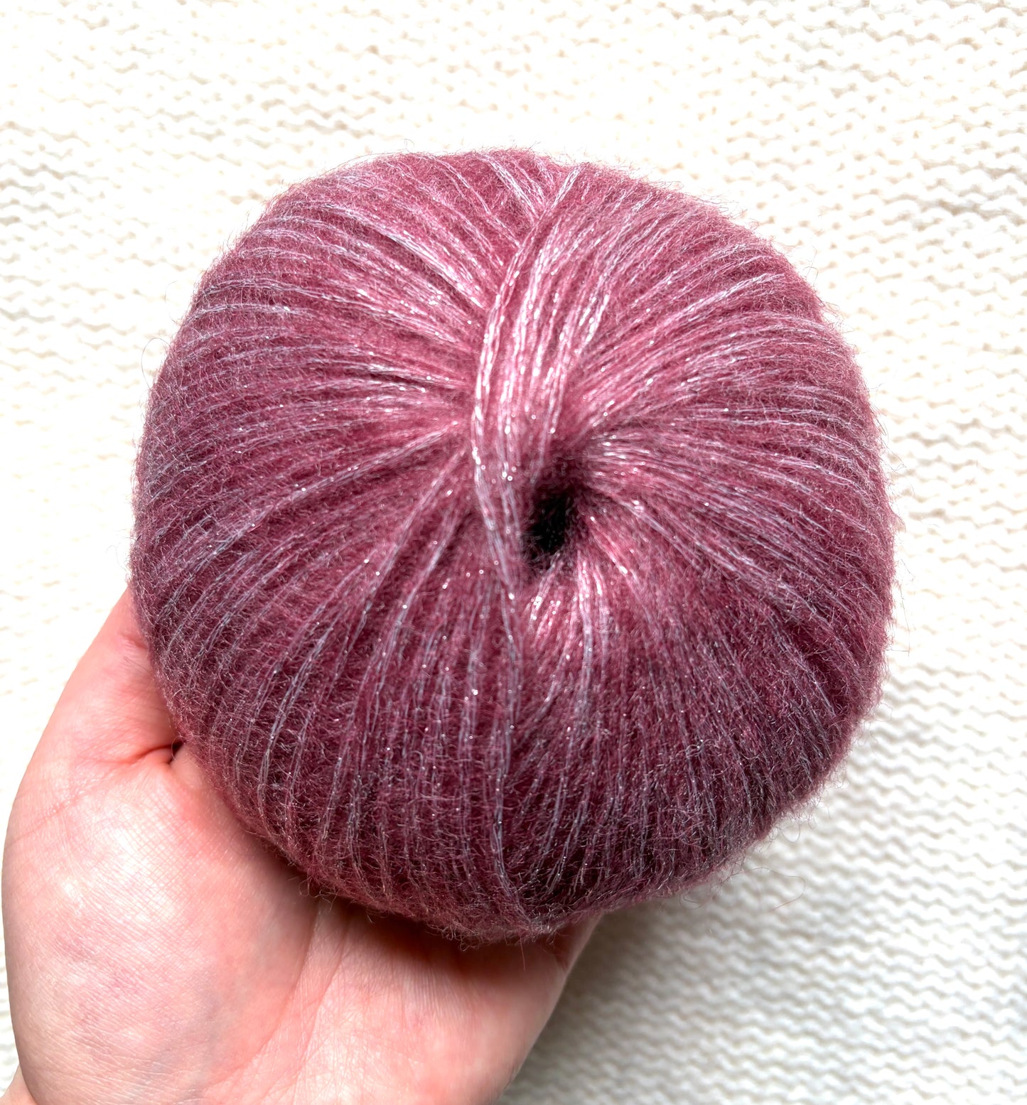 3 balls x 25g Glitter Mohair yarn : Mohair + Wool + Rayon : 27 Red Wine