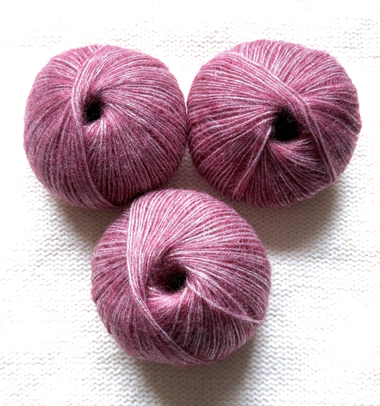 3 balls x 25g Glitter Mohair yarn : Mohair + Wool + Rayon : 27 Red Wine