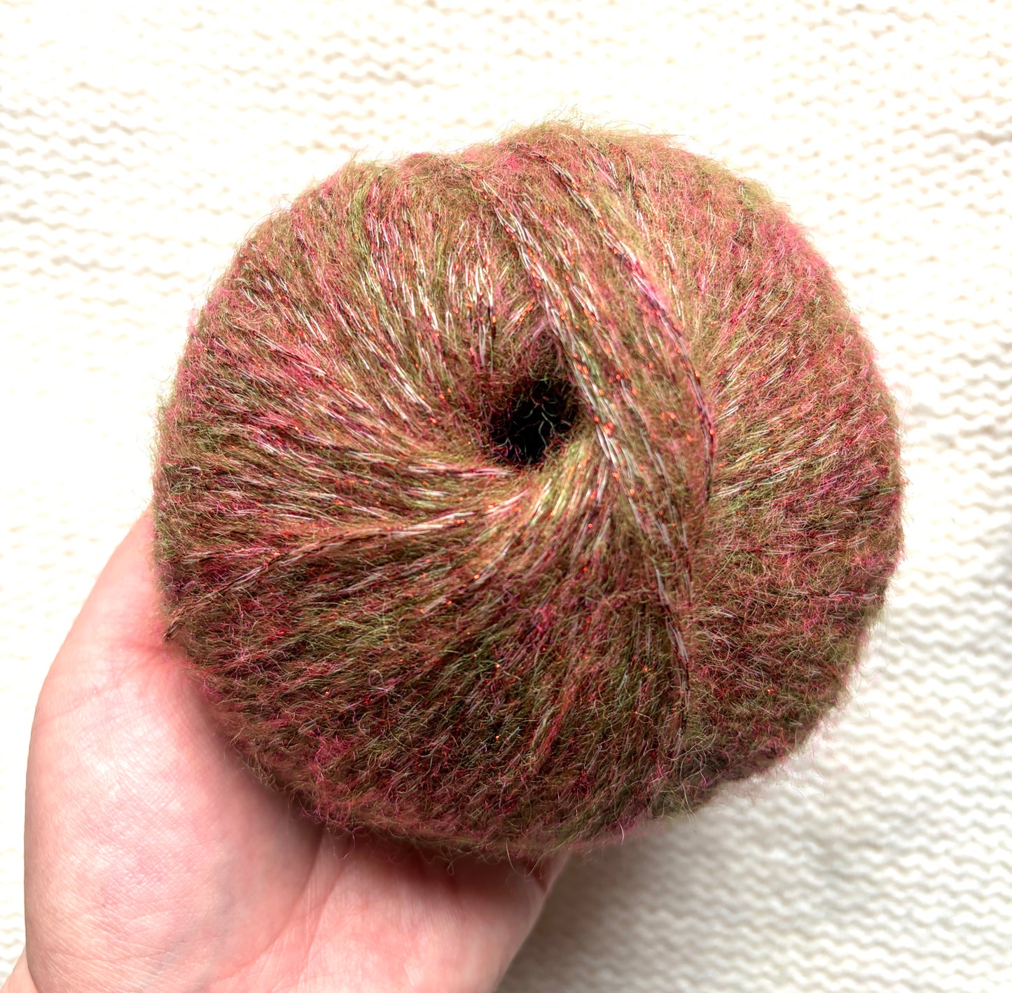 3 balls x 25g Glitter Mohair yarn : Mohair + Wool + Rayon : 30 Lychee