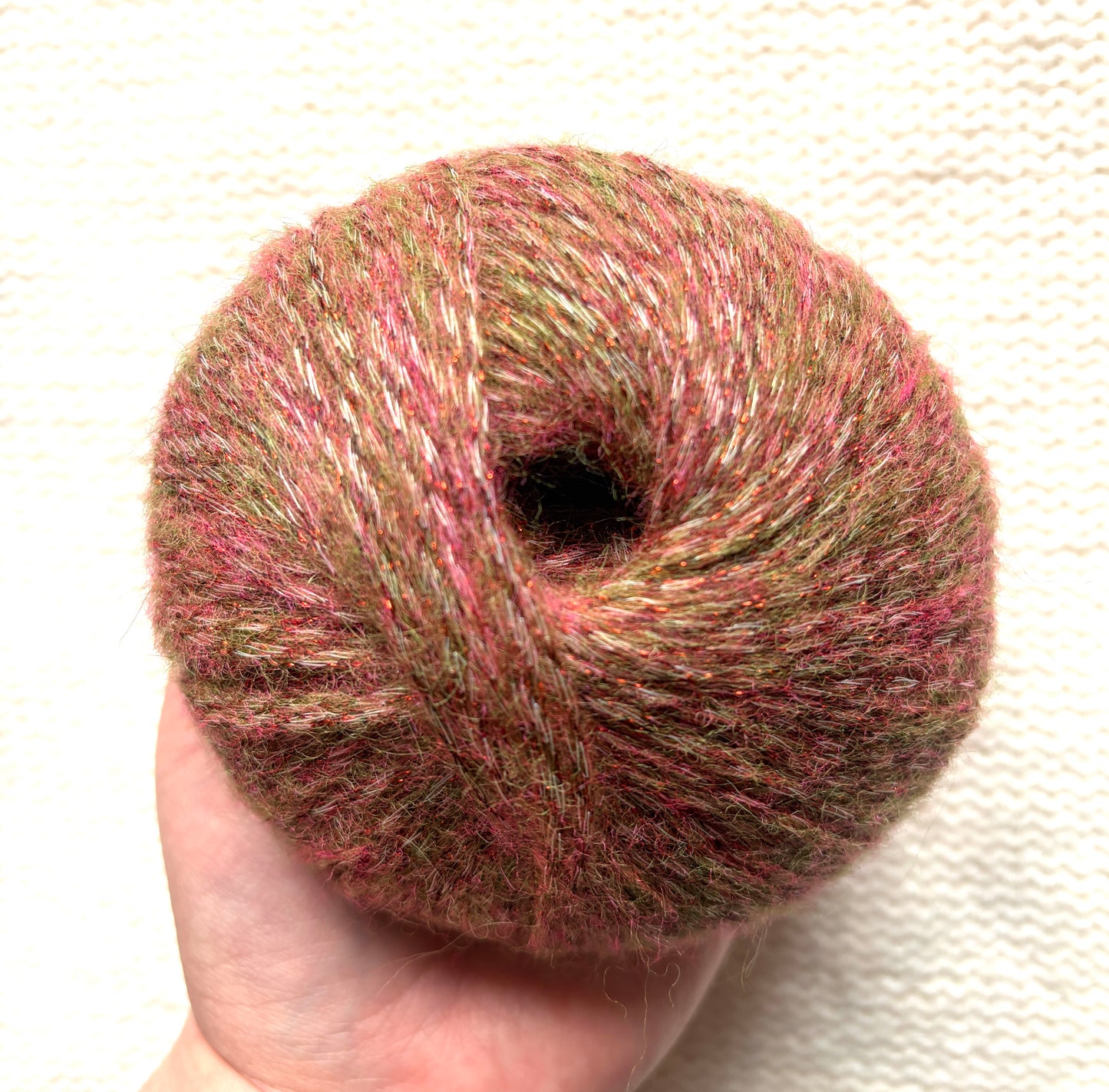 3 balls x 25g Glitter Mohair yarn : Mohair + Wool + Rayon : 30 Lychee