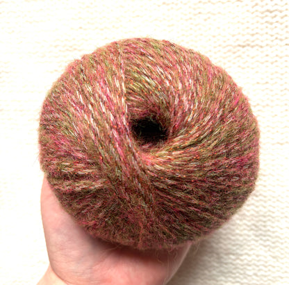 3 balls x 25g Glitter Mohair yarn : Mohair + Wool + Rayon : 30 Lychee