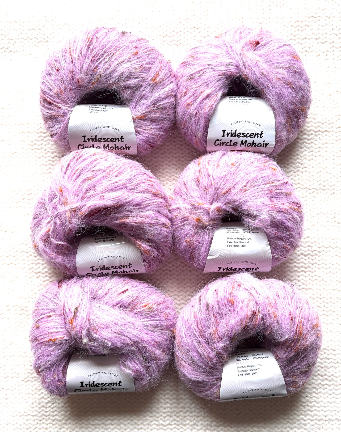 6 balls x 25g Mohair Wool yarn : Mohair + Wool + Acrylic + Polyester : 11 Purple