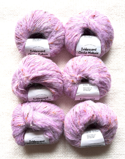 6 balls x 25g Mohair Wool yarn : Mohair + Wool + Acrylic + Polyester : 11 Purple