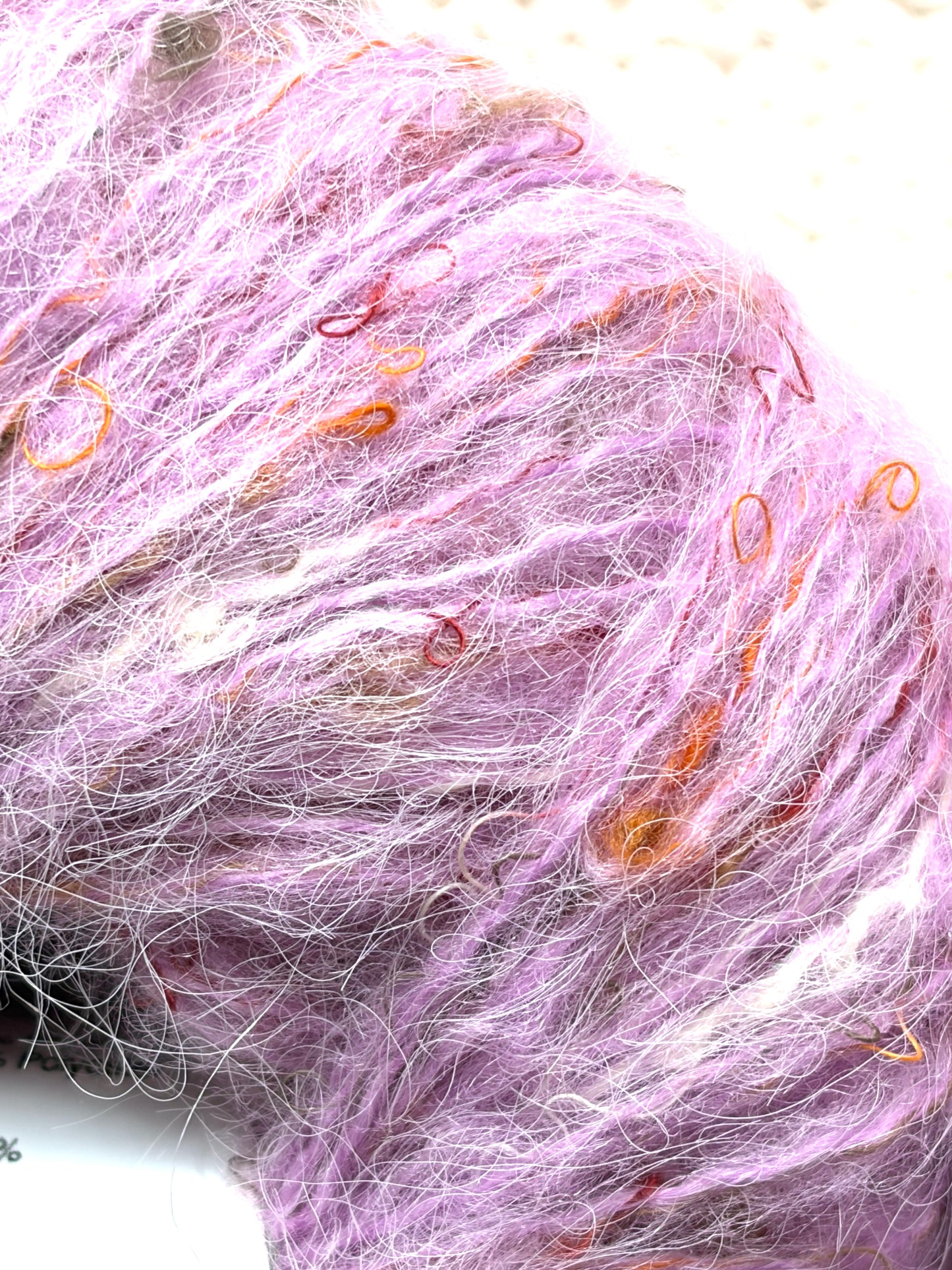 6 balls x 25g Mohair Wool yarn : Mohair + Wool + Acrylic + Polyester : 11 Purple