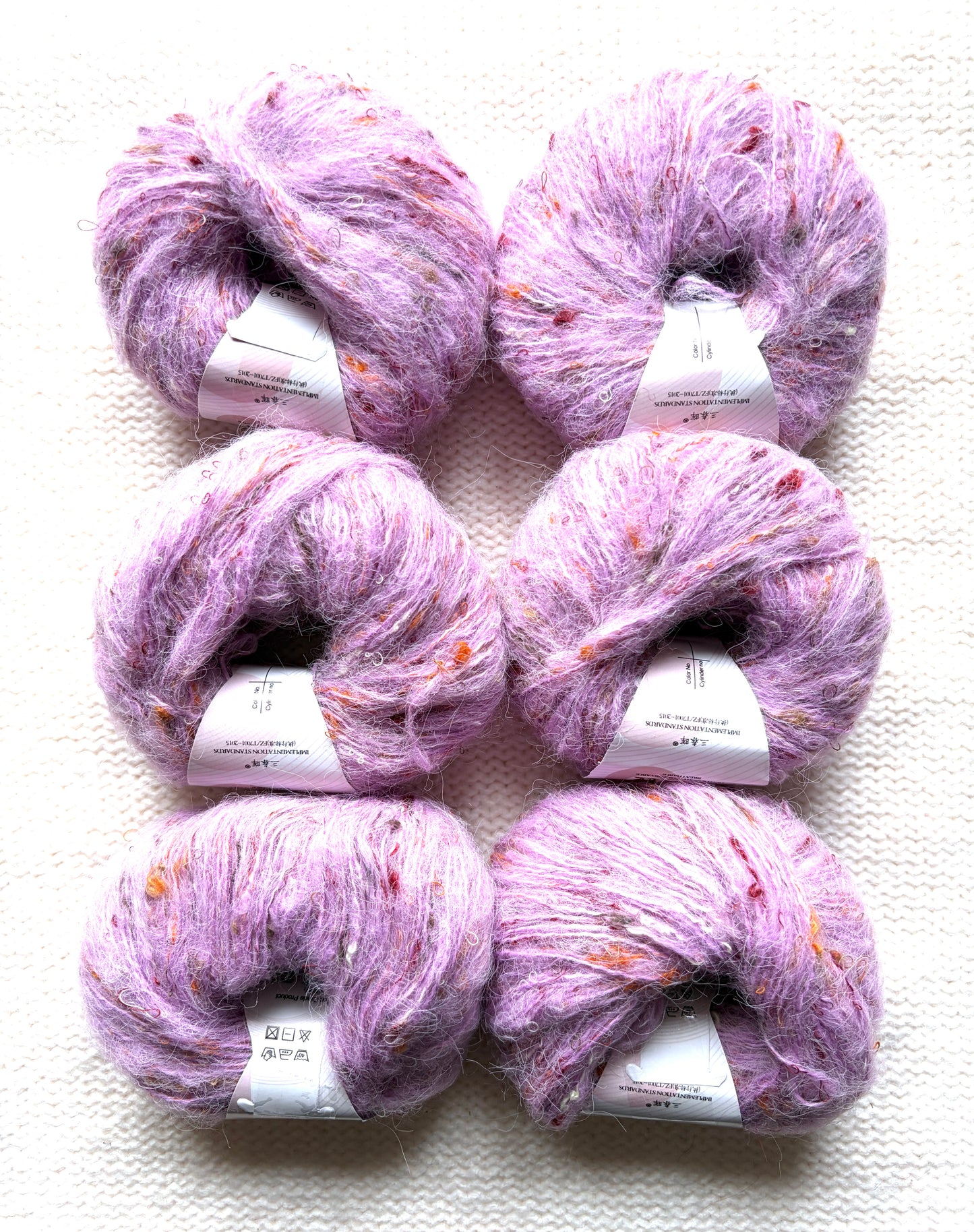 6 balls x 25g Mohair Wool yarn : Mohair + Wool + Acrylic + Polyester : 11 Purple