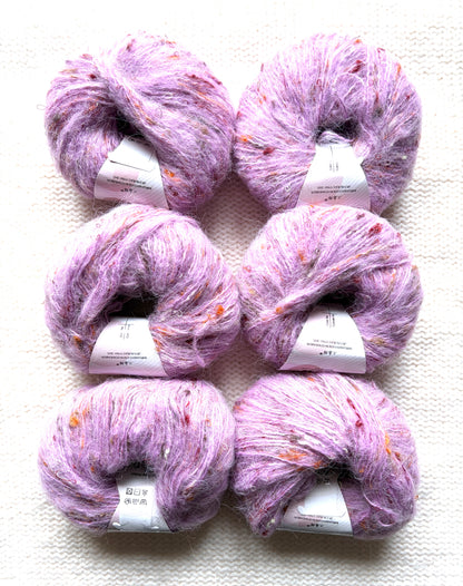 6 balls x 25g Mohair Wool yarn : Mohair + Wool + Acrylic + Polyester : 11 Purple