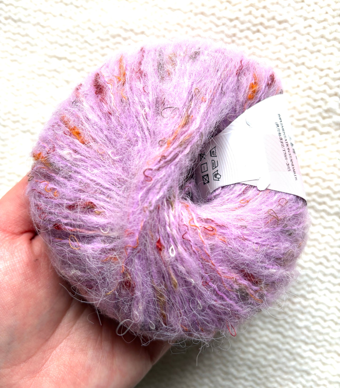 6 balls x 25g Mohair Wool yarn : Mohair + Wool + Acrylic + Polyester : 11 Purple