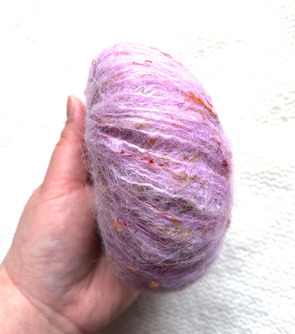 6 balls x 25g Mohair Wool yarn : Mohair + Wool + Acrylic + Polyester : 11 Purple
