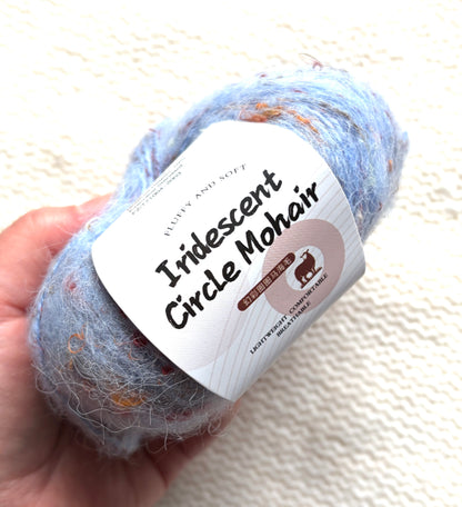 6 balls x 25g Mohair Wool yarn : Mohair + Wool + Acrylic + Polyester : 14 Blue