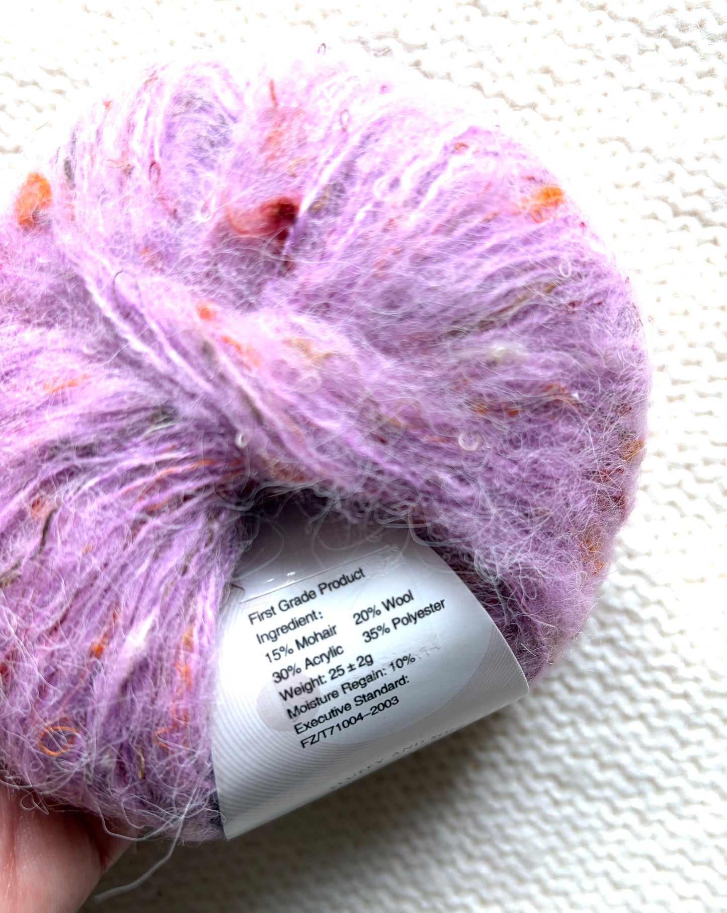 6 balls x 25g Mohair Wool yarn : Mohair + Wool + Acrylic + Polyester : 11 Purple