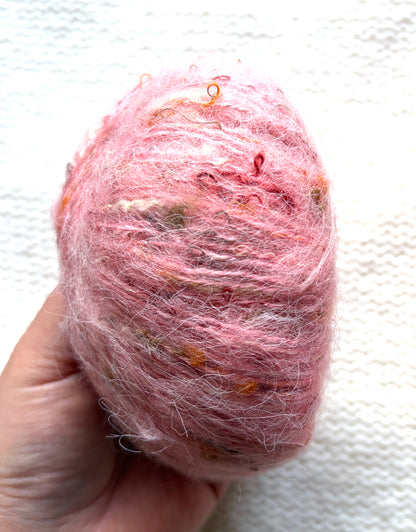 6 balls x 25g Mohair Wool yarn : Mohair + Wool + Acrylic + Polyester : 04 Pink