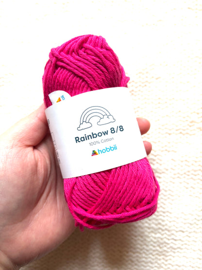 10 balls x 50g Hobbii : Rainbow Cotton Yarn 8/8 Color Pack 11 : 100% Cotton
