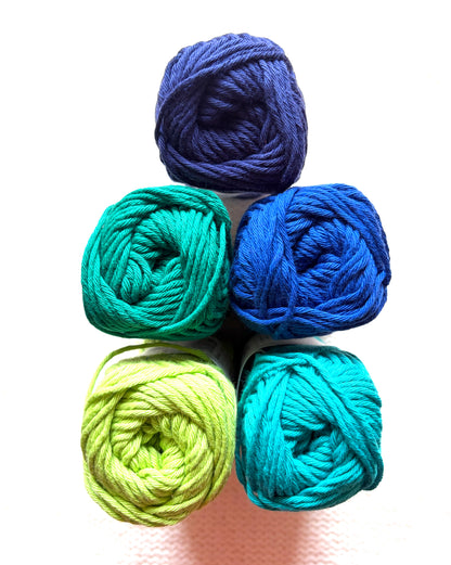 10 balls x 50g Hobbii : Rainbow Cotton Yarn 8/8 Color Pack 11 : 100% Cotton