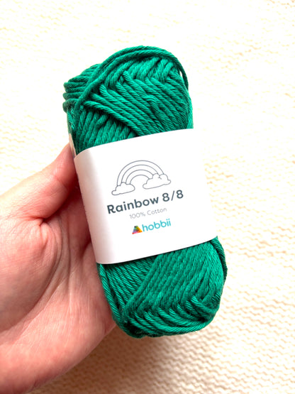 5 balls x 50g Hobbii : Rainbow Cotton Yarn 8/8 Color Pack 11B : 100% Cotton