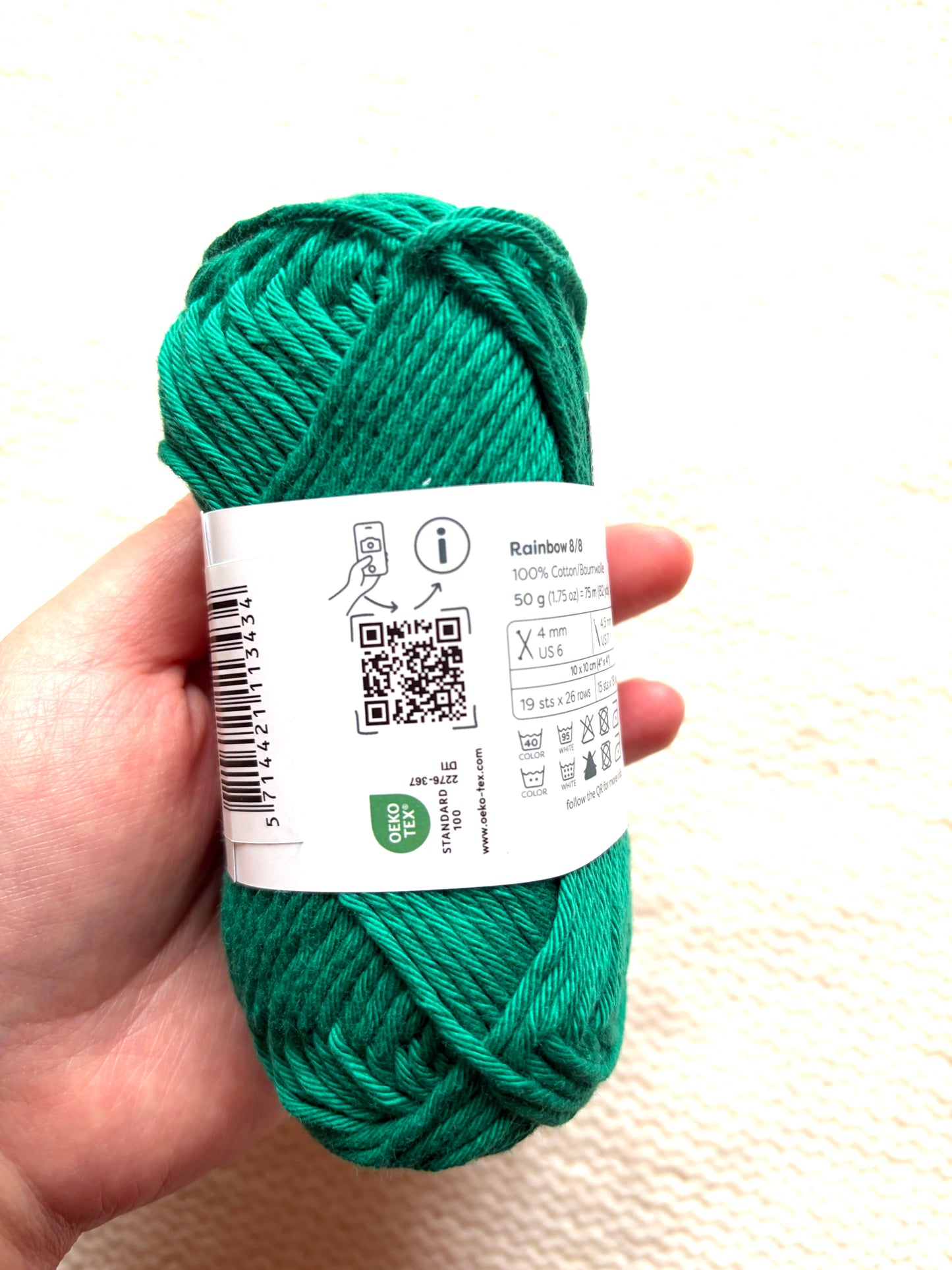 5 balls x 50g Hobbii : Rainbow Cotton Yarn 8/8 Color Pack 11B : 100% Cotton