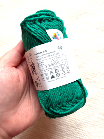 5 balls x 50g Hobbii : Rainbow Cotton Yarn 8/8 Color Pack 11B : 100% Cotton