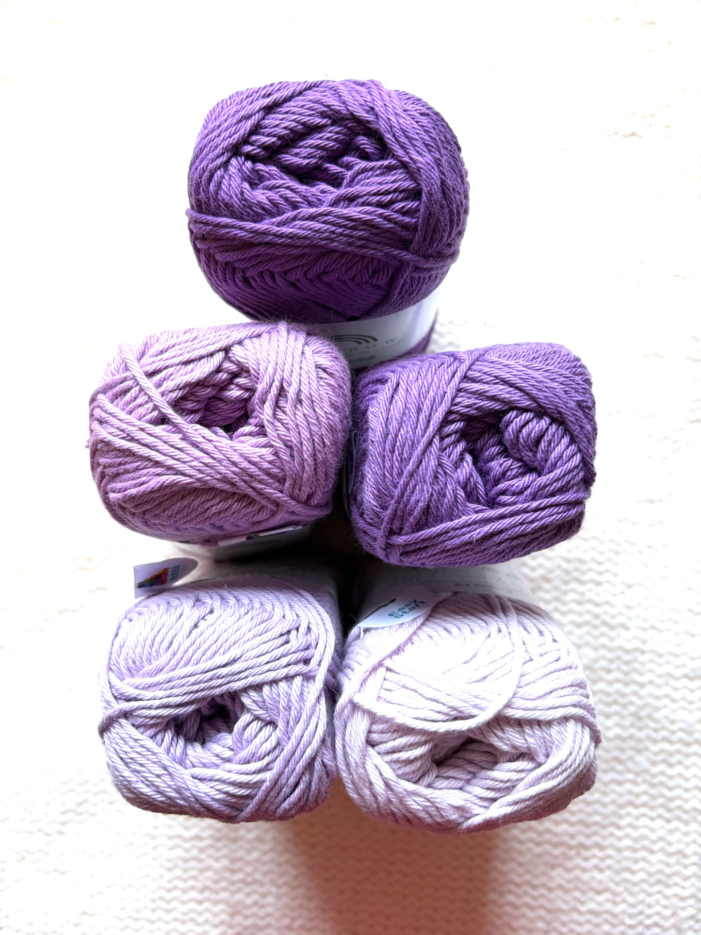 5 balls x 50g Hobbii : Rainbow Cotton Yarn 8/6 Color Pack 08B : 100% Cotton