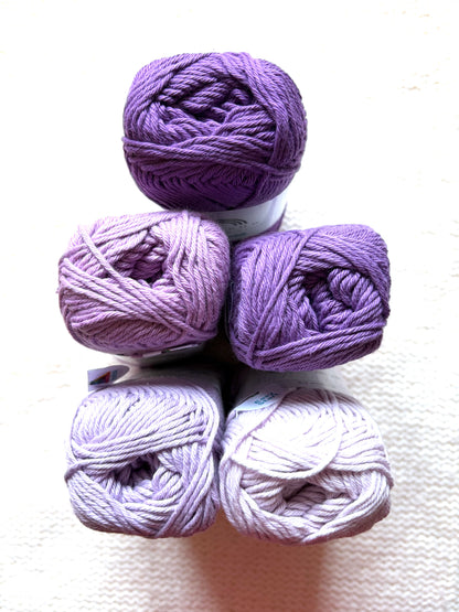 5 balls x 50g Hobbii : Rainbow Cotton Yarn 8/6 Color Pack 08B : 100% Cotton