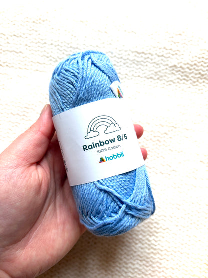 10 balls x 50g Hobbii : Rainbow Cotton Yarn 8/6 Color Pack 05 : 100% Cotton
