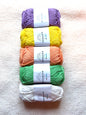5 balls x 50g Hobbii : Rainbow Cotton Yarn 8/8 Color Pack 06A  : 100% Cotton