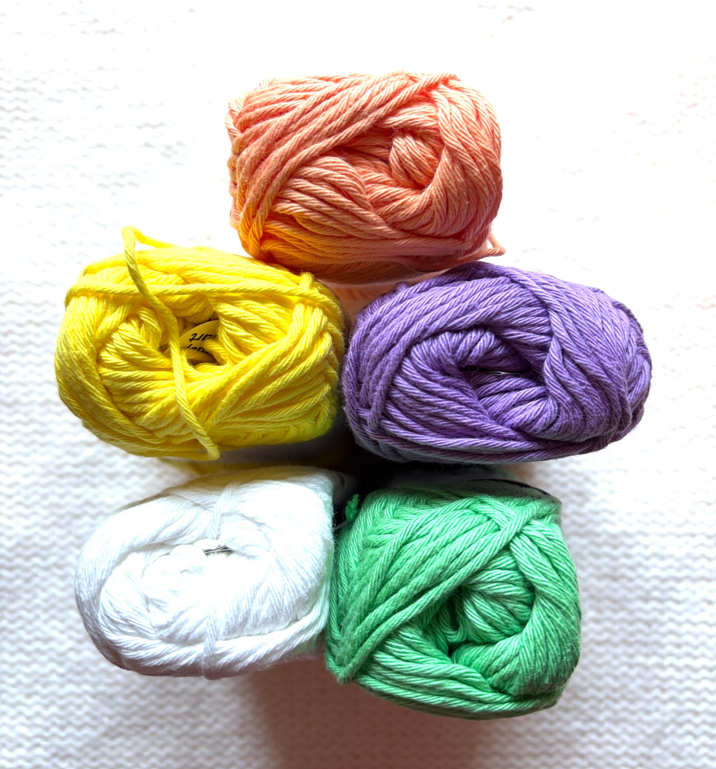 5 balls x 50g Hobbii : Rainbow Cotton Yarn 8/8 Color Pack 06A  : 100% Cotton