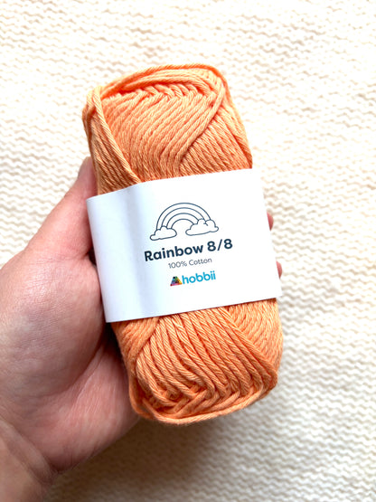 5 balls x 50g Hobbii : Rainbow Cotton Yarn 8/8 Color Pack 06A  : 100% Cotton