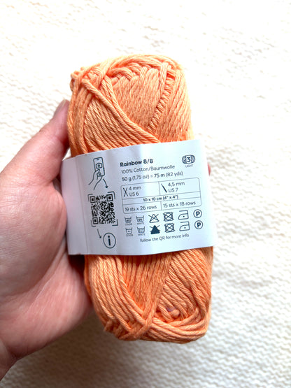 5 balls x 50g Hobbii : Rainbow Cotton Yarn 8/8 Color Pack 06A  : 100% Cotton