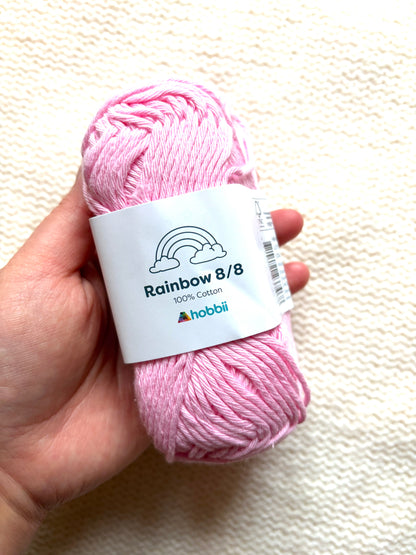 10 balls x 50g Hobbii : Rainbow Cotton Yarn 8/8 Color Pack 06 : 100% Cotton