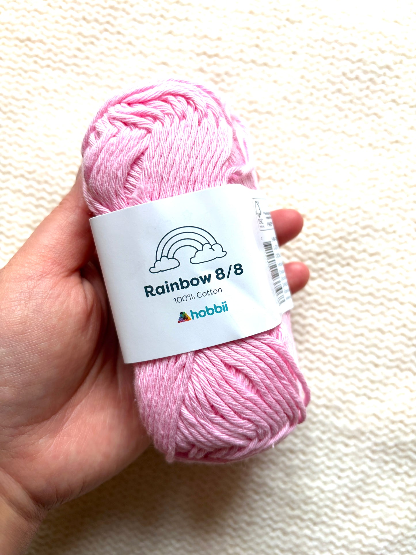 5 balls x 50g Hobbii : Rainbow Cotton Yarn 8/8 Color Pack 06B : 100% Cotton