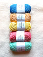 5 balls x 50g Hobbii : Rainbow Cotton Yarn 8/8 Color Pack 10B : 100% Cotton