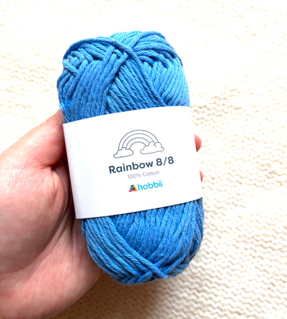 5 balls x 50g Hobbii : Rainbow Cotton Yarn 8/8 Color Pack 10B : 100% Cotton