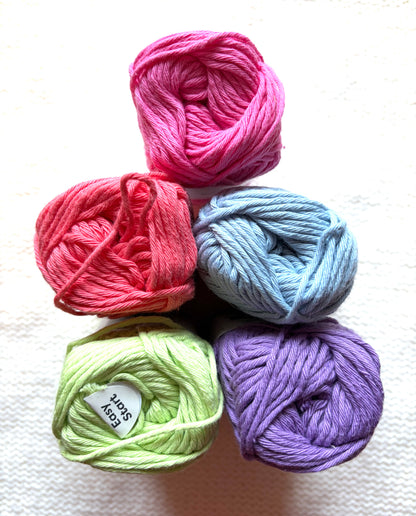 10 balls x 50g Hobbii : Rainbow Cotton Yarn 8/8 Color Pack 10 : 100% Cotton