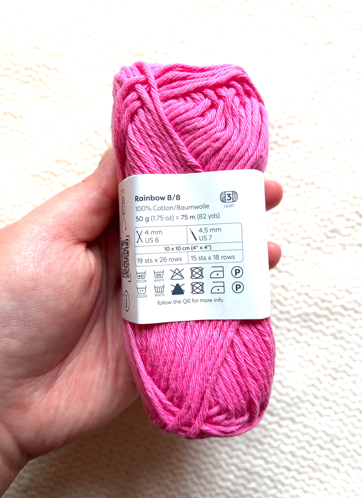 10 balls x 50g Hobbii : Rainbow Cotton Yarn 8/8 Color Pack 10 : 100% Cotton