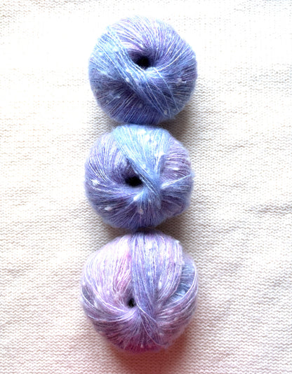3 balls x 50g Mohair yarn : Gradient  Multicolour : 15
