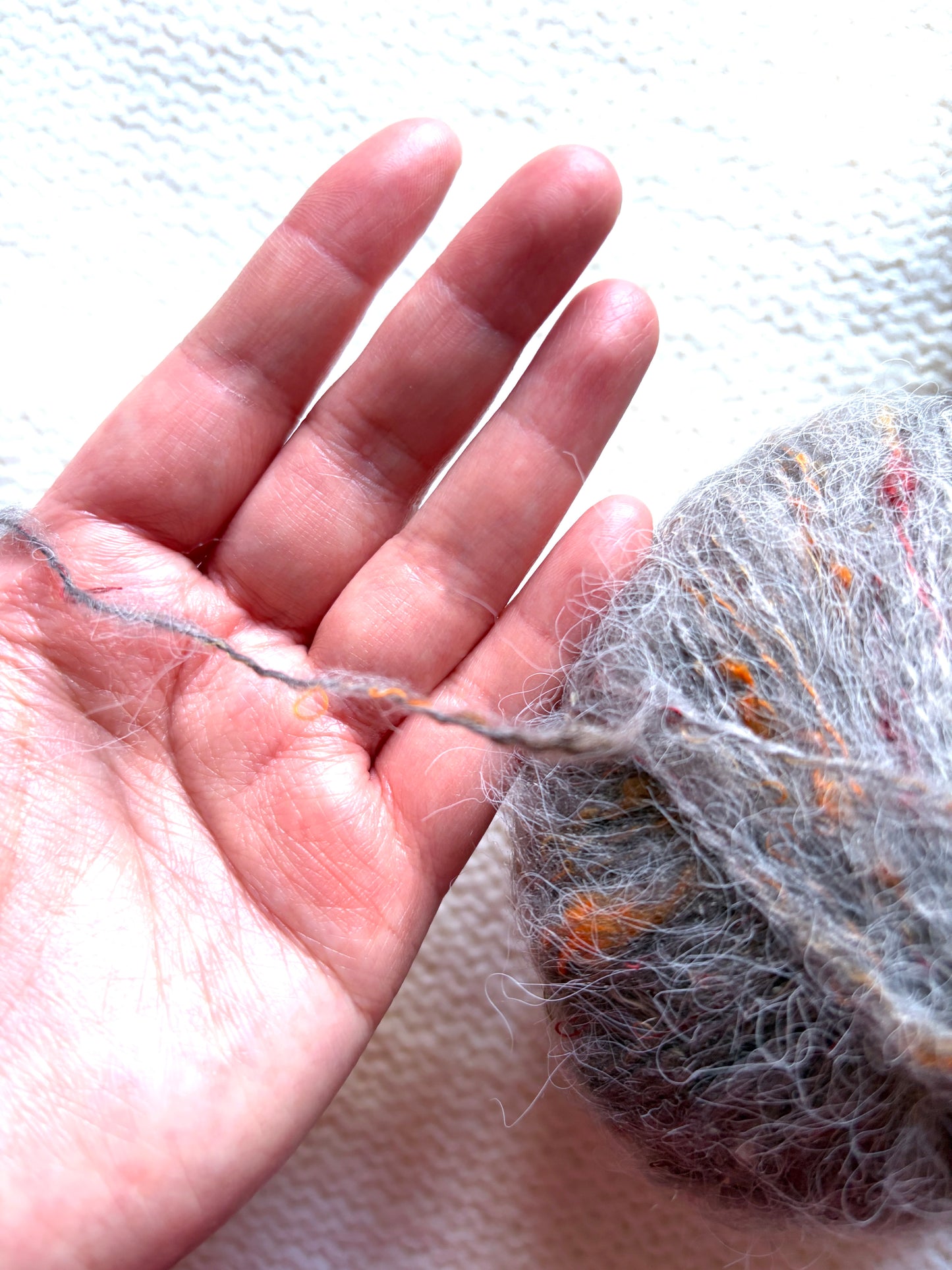 6 balls x 25g Mohair Wool yarn : Mohair + Wool + Acrylic + Polyester : 18 Grey