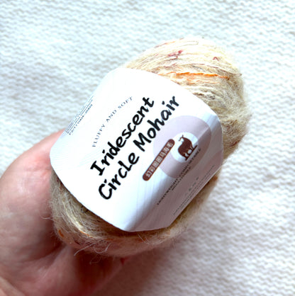 6 balls x 25g Mohair Wool yarn : Mohair + Wool + Acrylic + Polyester : 02 Cream