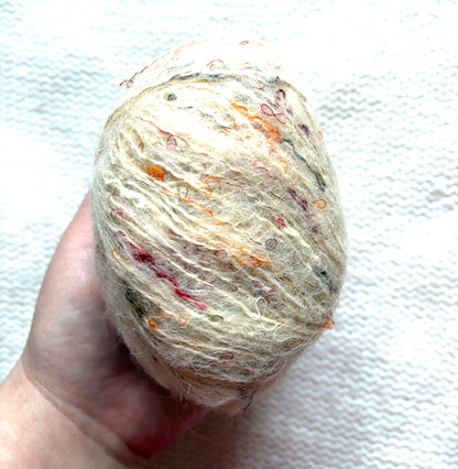 6 balls x 25g Mohair Wool yarn : Mohair + Wool + Acrylic + Polyester : 02 Cream