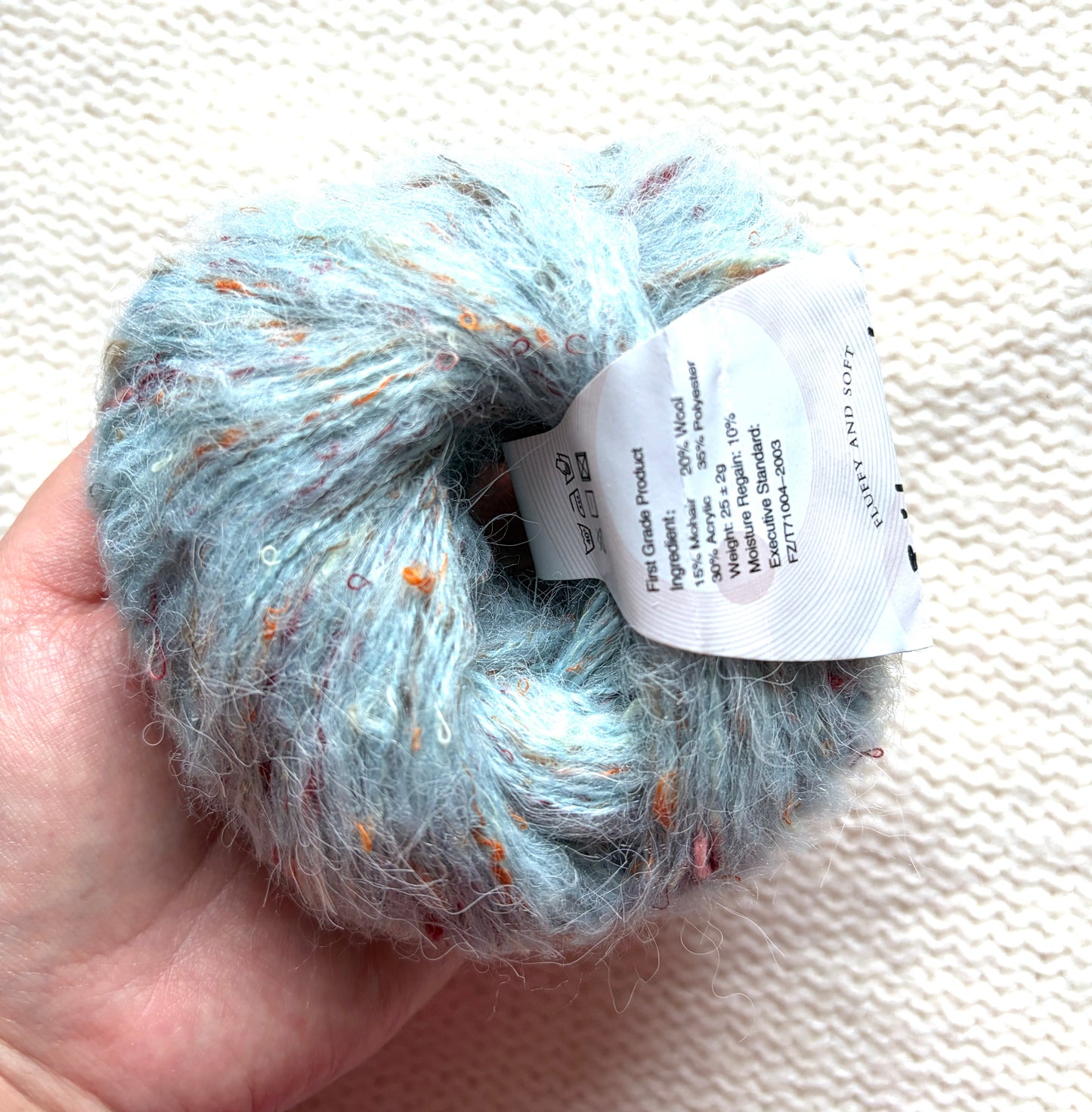 5 balls x 25g Mohair Wool yarn : Mohair + Wool + Acrylic + Polyester : 13 Green