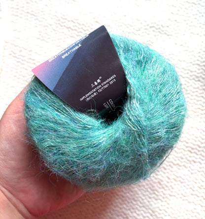 5 balls x 25g Alpaca Mohair yarn : Mohair + Alpaca + Acrylic : 15 Persian Green