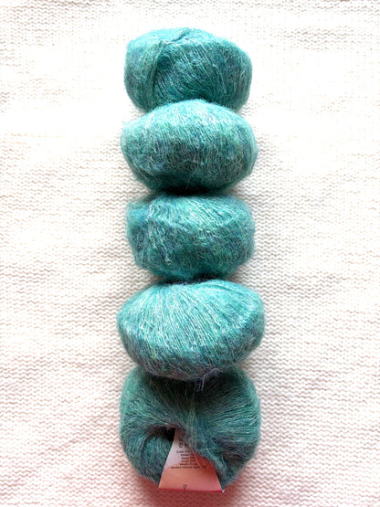 5 balls x 25g Alpaca Mohair yarn : Mohair + Alpaca + Acrylic : 15 Persian Green