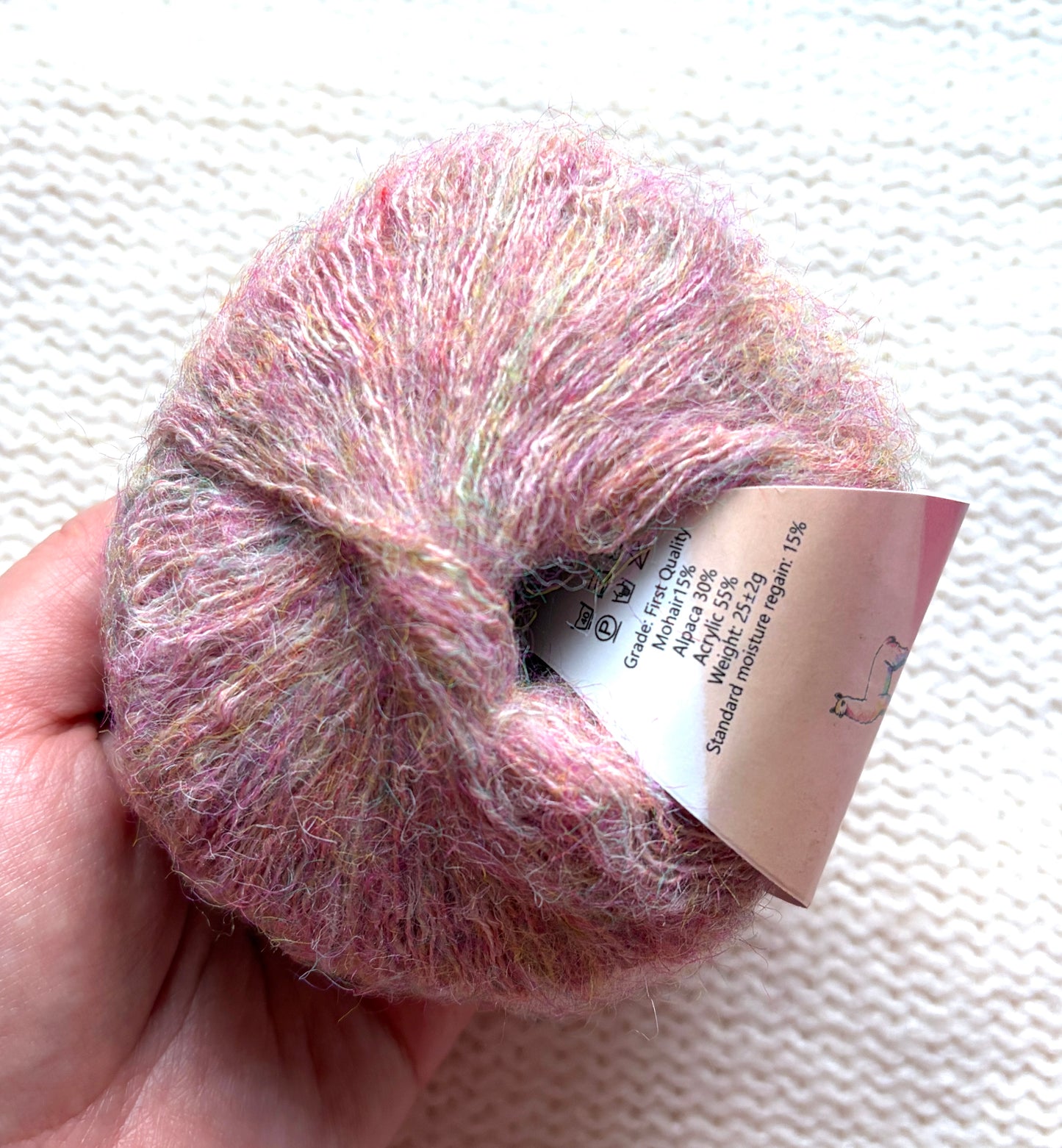 5 balls x 25g Alpaca Mohair yarn : Mohair + Alpaca + Acrylic : 05 Lychee Pink