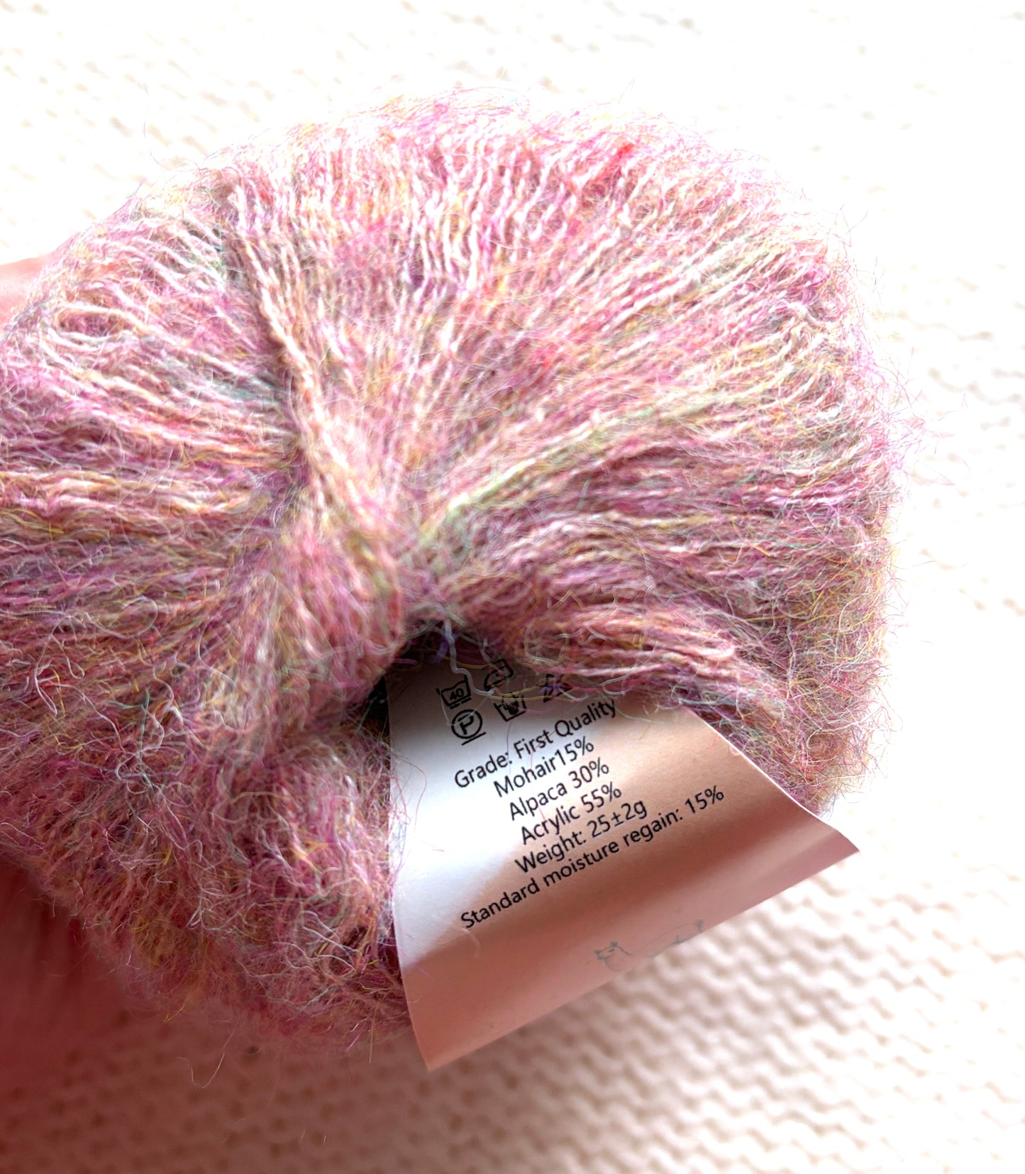 5 balls x 25g Alpaca Mohair yarn : Mohair + Alpaca + Acrylic : 05 Lychee Pink