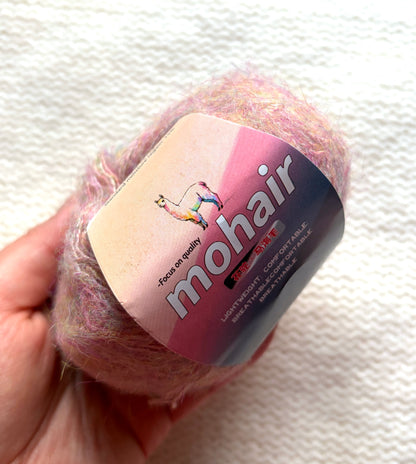 5 balls x 25g Alpaca Mohair yarn : Mohair + Alpaca + Acrylic : 05 Lychee Pink