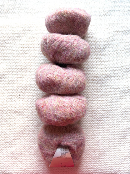 5 balls x 25g Alpaca Mohair yarn : Mohair + Alpaca + Acrylic : 05 Lychee Pink